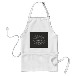 3rd Anniversary Gift Chalk Hearts Schürze