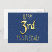 3rd Anniversary Holiday Postcard Feiertagspostkarte (Vorne/Hinten)
