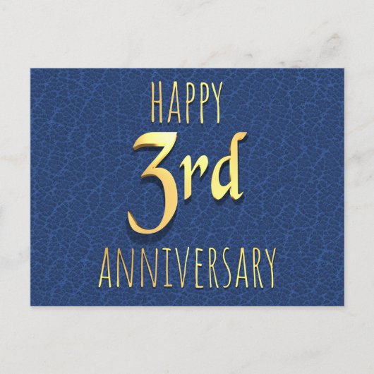 3rd Anniversary Holiday Postcard Feiertagspostkarte (Vorderseite)