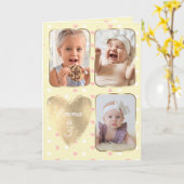 3rd Birthday 3 Picture Collage Yellow Pink White Karte (Gelbe Blume)