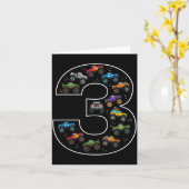 3rd Birthday 3 Year Old Car Boys Monster Truck  Karte (Gelbe Blume)