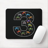 3rd Birthday 3 Year Old Car Boys Monster Truck Mousepad (Mit Mouse)