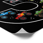 3rd Birthday 3 Year Old Car Boys Monster Truck  Poster (Ecke)