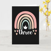 3rd Birthday Boho Rainbow Party Kids 3 Years Old Karte (Gelbe Blume)