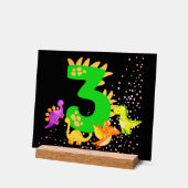 3rd Birthday. Dinosaur Design. My third birthday. Acrylschild (Winkel)