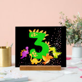 3rd Birthday. Dinosaur Design. My third birthday.  Acrylschild (Hochzeit)