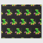 3rd Birthday. Dinosaur Design. My third birthday.  Geschenkpapier (Flach)