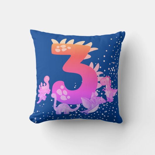 3rd Birthday. Dinosaur Design. My third birthday.  Kissen (Vorderseite)