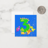 3rd Birthday. Dinosaur Design. My third birthday.  Mitteilungskarte (Vorderseite/Rückseite Beispiel)