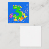 3rd Birthday. Dinosaur Design. My third birthday. Mitteilungskarte (Vorne/Hinten)