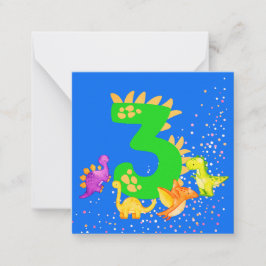 3rd Birthday. Dinosaur Design. My third birthday. Mitteilungskarte