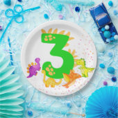3rd Birthday. Dinosaur Design. My third birthday.  Pappteller (Party)