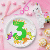 3rd Birthday. Dinosaur Design. My third birthday.  Pappteller (Party)