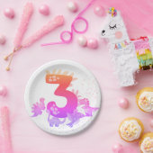 3rd Birthday. Dinosaur Design. My third birthday. Pappteller (Party)