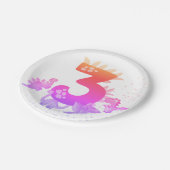 3rd Birthday. Dinosaur Design. My third birthday. Pappteller (Schrägansicht)