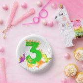 3rd Birthday. Dinosaur Design. My third birthday. Pappteller (Party)