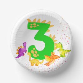 3rd Birthday. Dinosaur Design. My third birthday. Pappteller