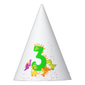 3rd Birthday. Dinosaur Design. My third birthday.  Partyhütchen (Vorderseite)