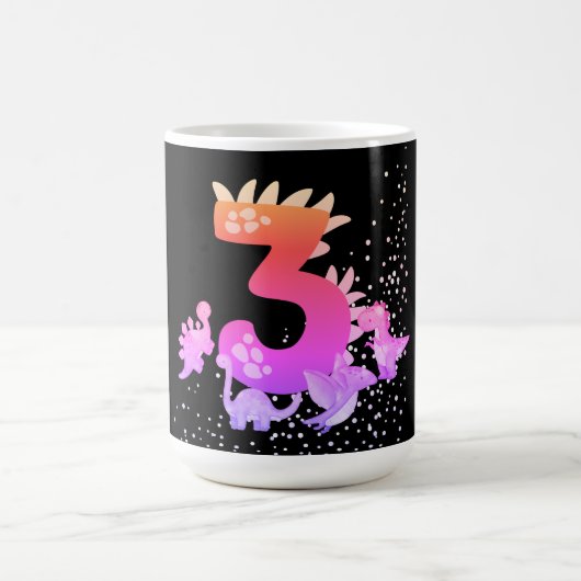 3rd Birthday. Dinosaur Design. My third birthday. Verwandlungstasse (Zentrum)