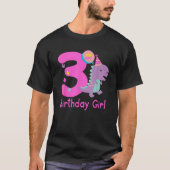 3rd Birthday Dinosaur Girl T Rex Matching Family P T-Shirt (Vorderseite)