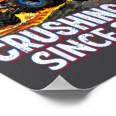 3rd Birthday Monster Truck 3 Year Old Boys Party B Poster (Ecke)