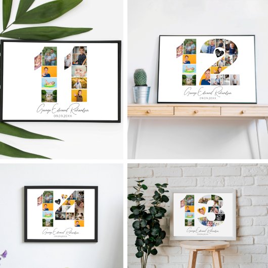 3rd Birthday Photo Collage Poster Keepsake