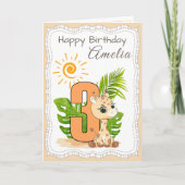 3rd Birthday Watercolor Animals Card Karte (Vorderseite)