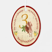 3rd Day of Christmas Three French Hens Ornament (Vorderseite links)
