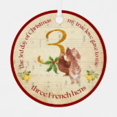 3rd Day of Christmas Three French Hens Ornament (Vorderseite)