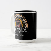 3rd grad teacher back to school leopard rainbow zweifarbige tasse (Vorderseite Links)