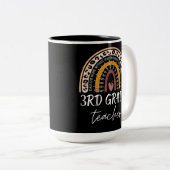 3rd grad teacher back to school leopard rainbow zweifarbige tasse (VorderseiteRechts)
