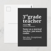 3rd Grad Teacher Funny Third Grade Teachers Ohrfei Postkarte (Vorne/Hinten)