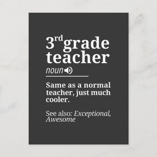 3rd Grad Teacher Funny Third Grade Teachers Ohrfei Postkarte (Vorderseite)