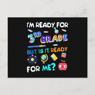 3rd Grade Back to School Third Grade 1st Day of Ankündigungspostkarte