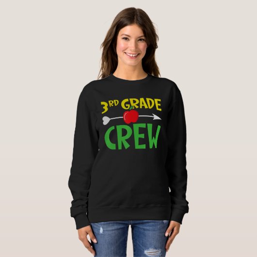 3rd Grade Crew Student Back To School Students Gra Sweatshirt (Vorne ganz)