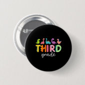 3rd Grade Dinosaur Back To School First Day Of Sch Button (Vorne & Hinten)