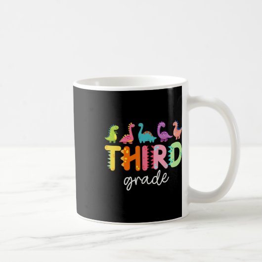 3rd Grade Dinosaur Ck To School First Day Of Schoo Kaffeetasse (Rechts)
