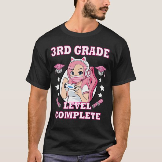 3rd grade level complete funny gaming graduation a T-Shirt (Vorderseite)