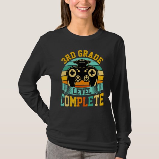 3rd Grade Level Complete  Video Gaming Gamer Gradu T-Shirt (Vorderseite)