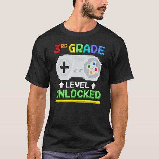 3rd Grade Level Unlocked Back To School Gamer Boys T-Shirt (Vorderseite)