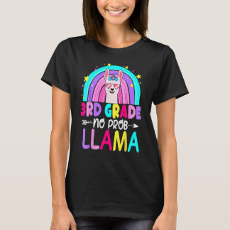 3rd Grade No Prob Llama Rainbow Back To School Tea T-Shirt