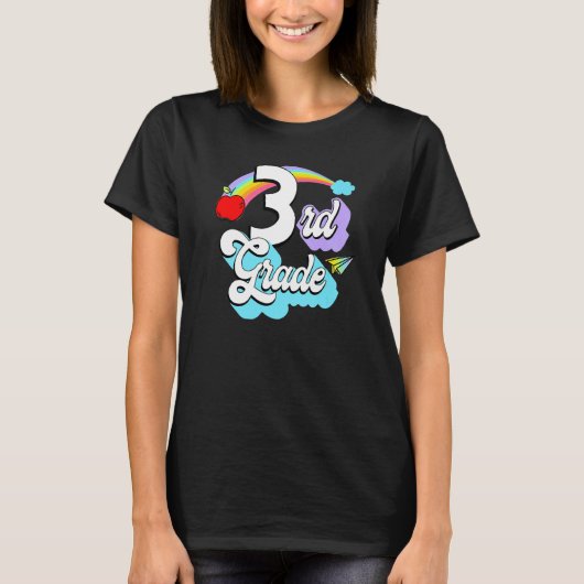 3rd Grade Rainbow Back To School Third Grade Teach T-Shirt (Vorderseite)