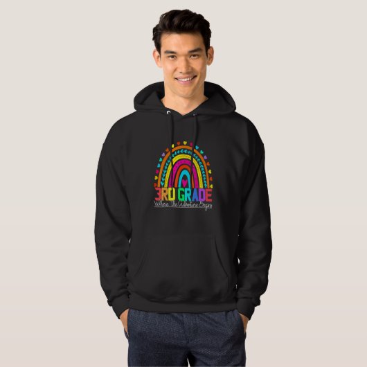 3rd grade rainbow leopard teacher team third grade hoodie (Vorne ganz)