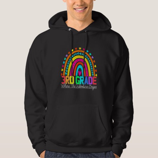 3rd grade rainbow leopard teacher team third grade hoodie (Vorderseite)