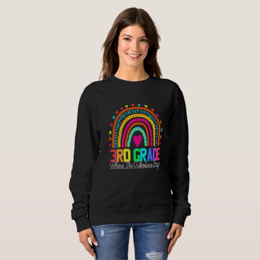 3rd grade rainbow leopard teacher team third grade sweatshirt (Vorne ganz)