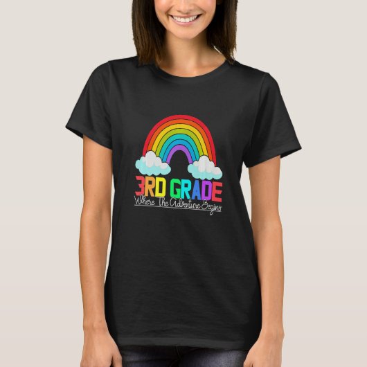3rd grade rainbow leopard teacher team third grade T-Shirt (Vorderseite)