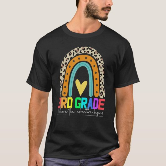 3rd grade rainbow leopard teacher team third grade T-Shirt (Vorderseite)