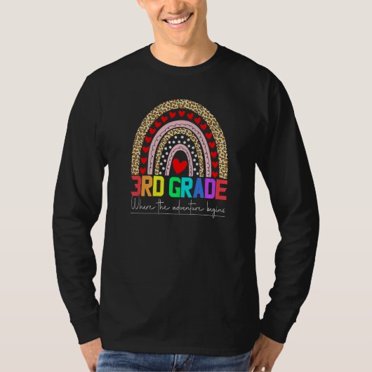 3rd grade rainbow leopard teacher team third grade T-Shirt (Vorderseite)