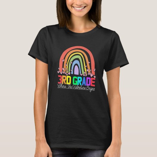 3rd grade rainbow leopard teacher team third grade T-Shirt (Vorderseite)