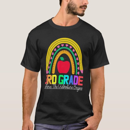 3rd grade rainbow leopard teacher team third grade T-Shirt (Vorderseite)